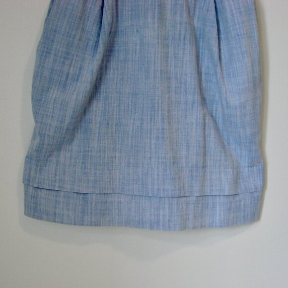 Aritzia Wilfred Blue Chambray Bustier Mini Dress Cotton Coastal Summer ~ Size 8 - Picture 6 of 12